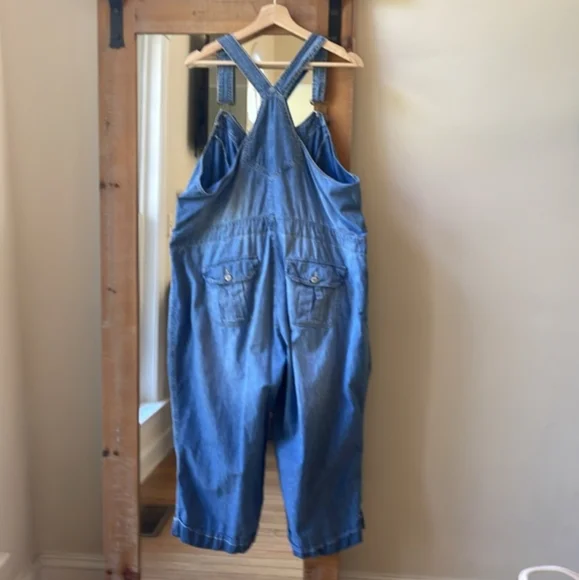 Vintage Old Navy Crop Wide Leg Overalls Size 20 - Picture 2 of 3